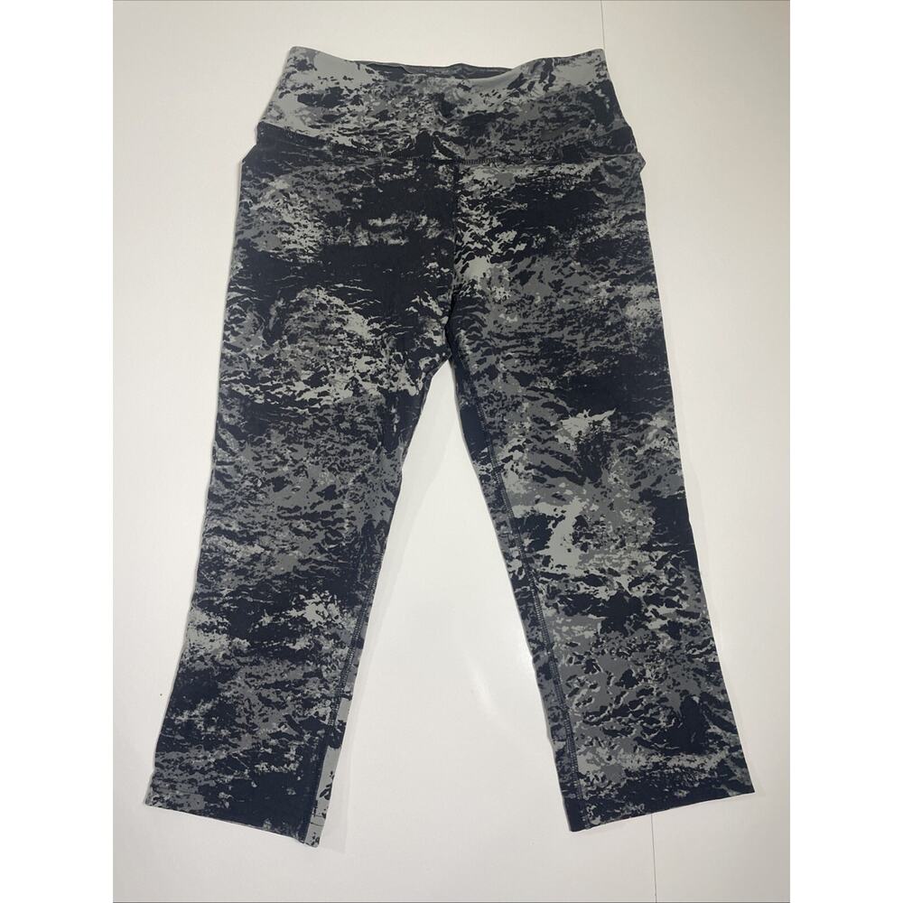 Nike Dri Fit Womens Leggings Black Gray Tie Dye Size Small